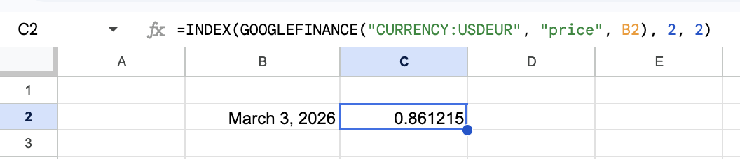 Zellreferenz als Datumsargument in GOOGLEFINANCE verwenden